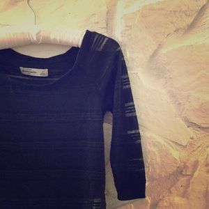 Abercrombie & Fitch See Through Navy Top Small